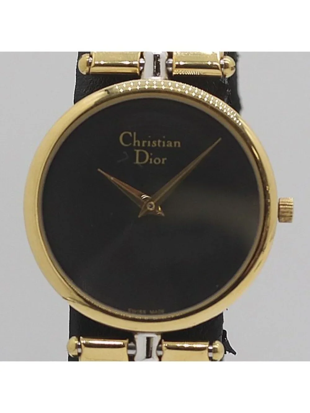 Dior Quartz Black Dial SS Watch